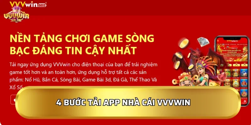 4 bước tải App nhà cái VVVWin